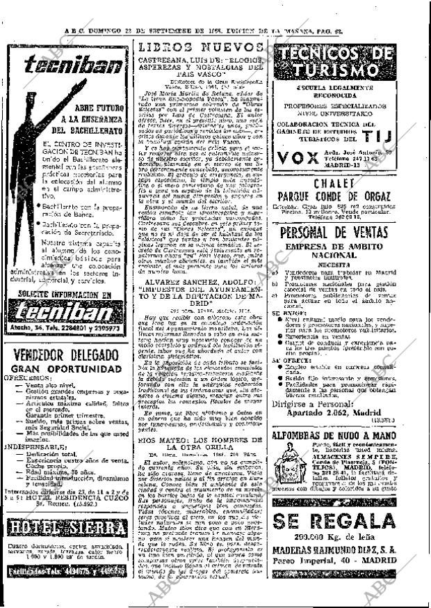 ABC MADRID 22-09-1968 página 62