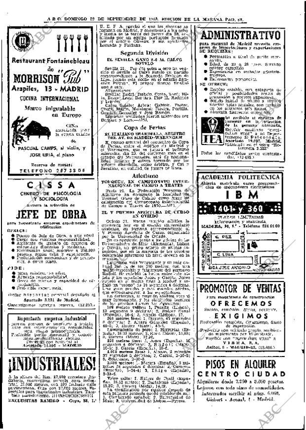 ABC MADRID 22-09-1968 página 66