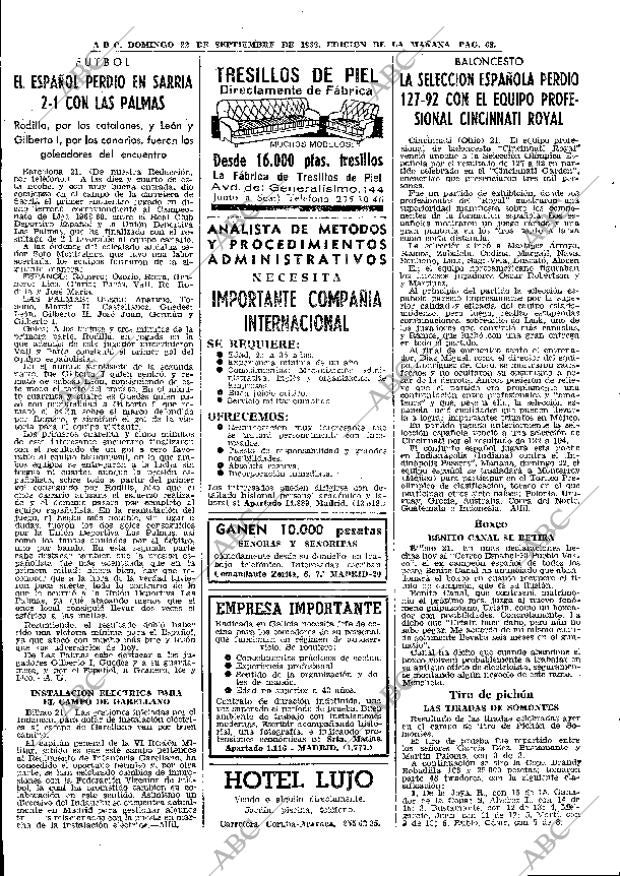 ABC MADRID 22-09-1968 página 68