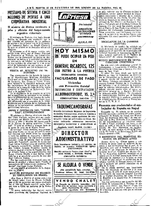 ABC MADRID 15-10-1968 página 42