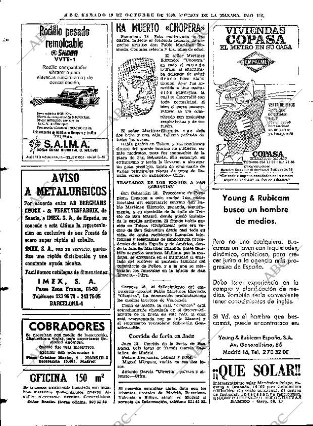 ABC MADRID 19-10-1968 página 116