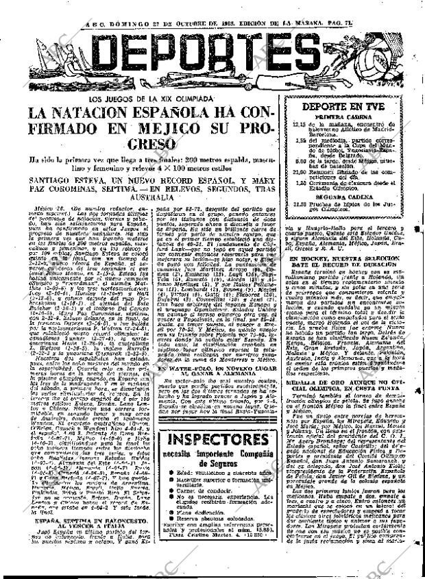 ABC MADRID 27-10-1968 página 71