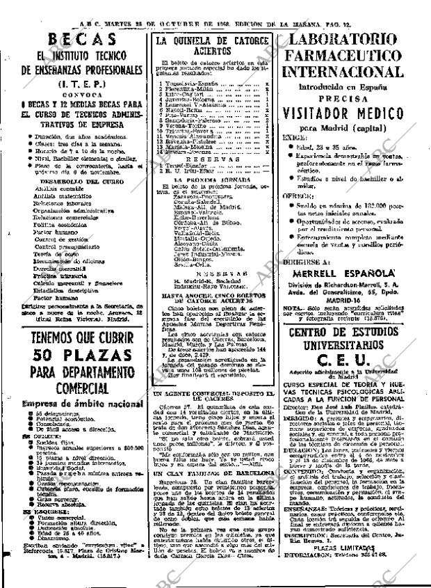 ABC MADRID 29-10-1968 página 90