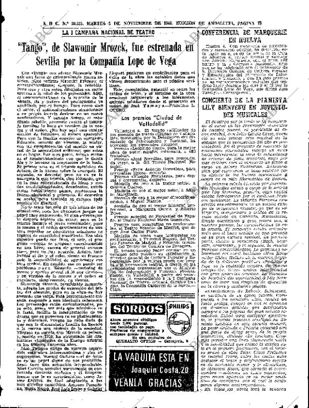 ABC SEVILLA 05-11-1968 página 75