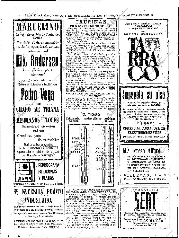 ABC SEVILLA 09-11-1968 página 68