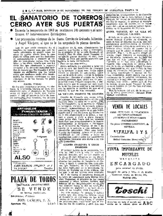 ABC SEVILLA 10-11-1968 página 74