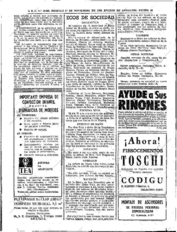 ABC SEVILLA 17-11-1968 página 46