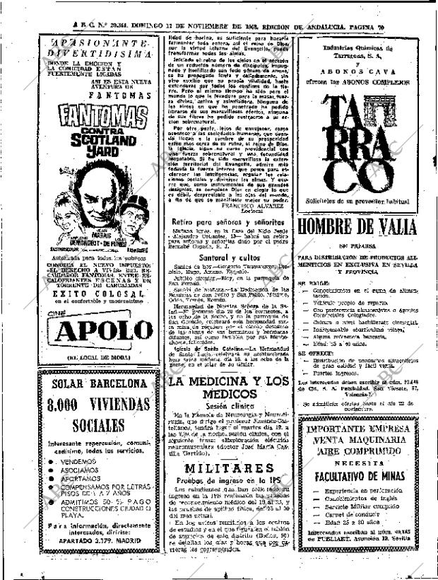 ABC SEVILLA 17-11-1968 página 70