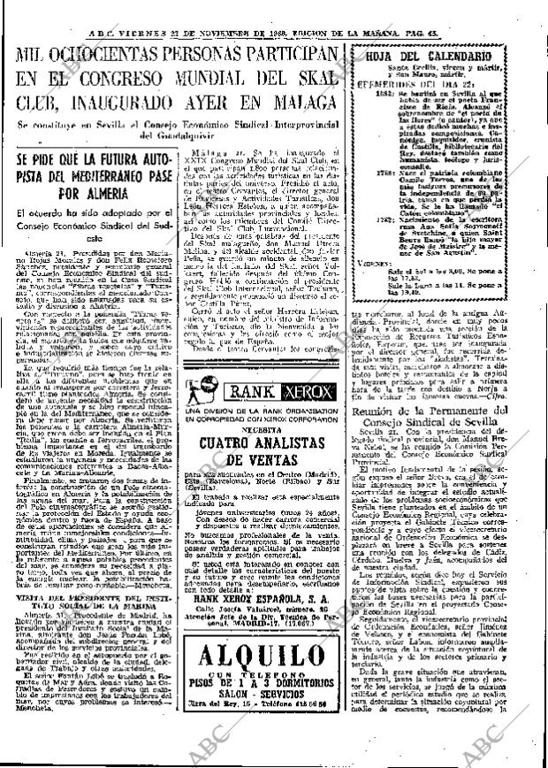 ABC MADRID 22-11-1968 página 67