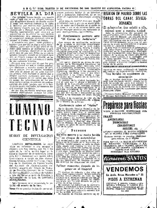 ABC SEVILLA 10-12-1968 página 61