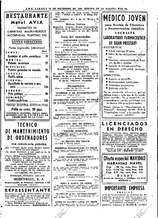 ABC MADRID 14-12-1968 página 128