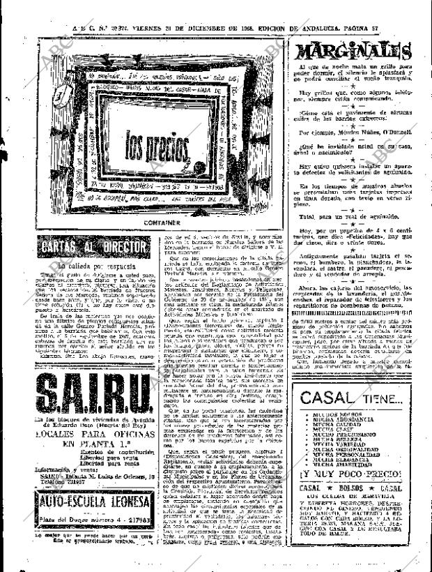 ABC SEVILLA 20-12-1968 página 57