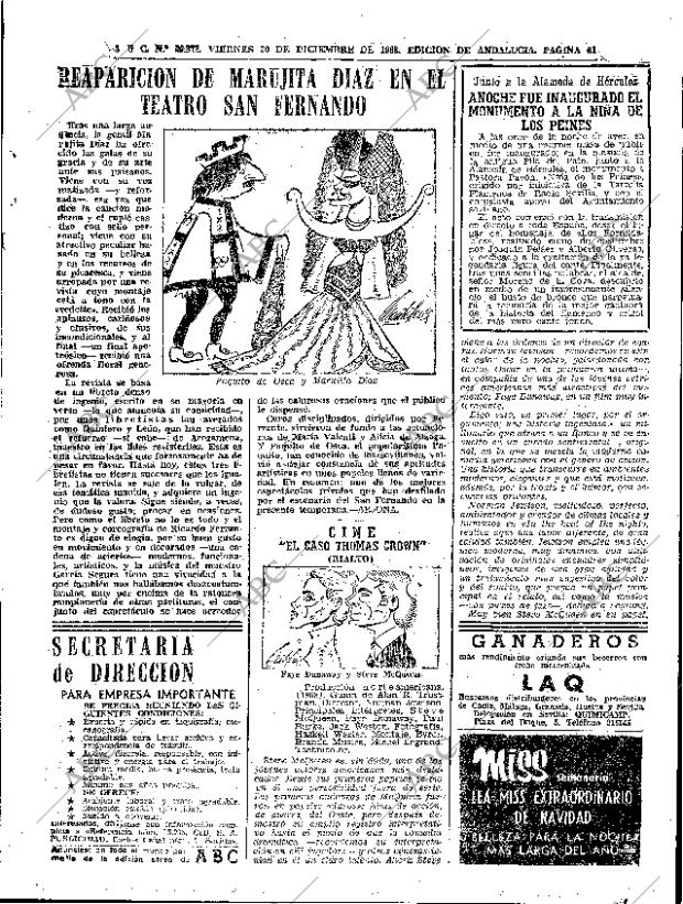ABC SEVILLA 20-12-1968 página 61