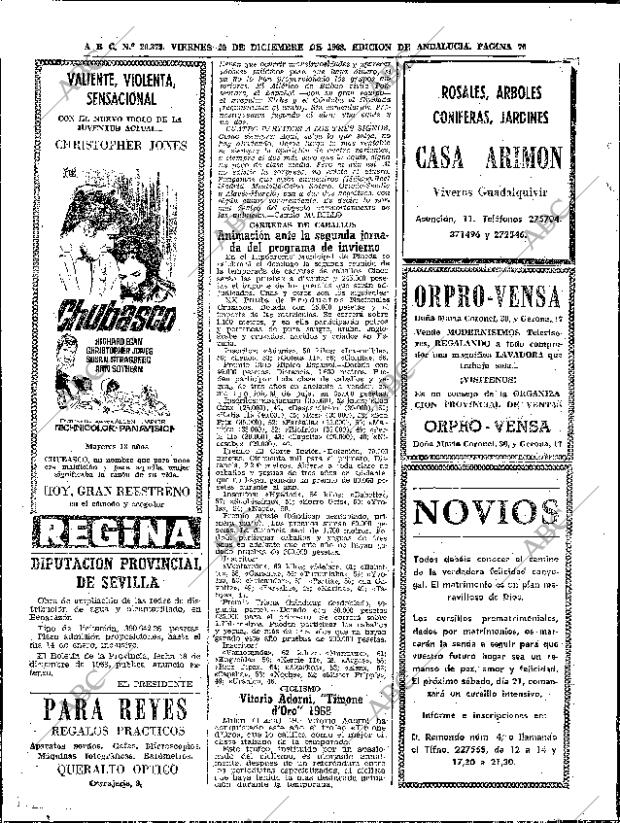 ABC SEVILLA 20-12-1968 página 70