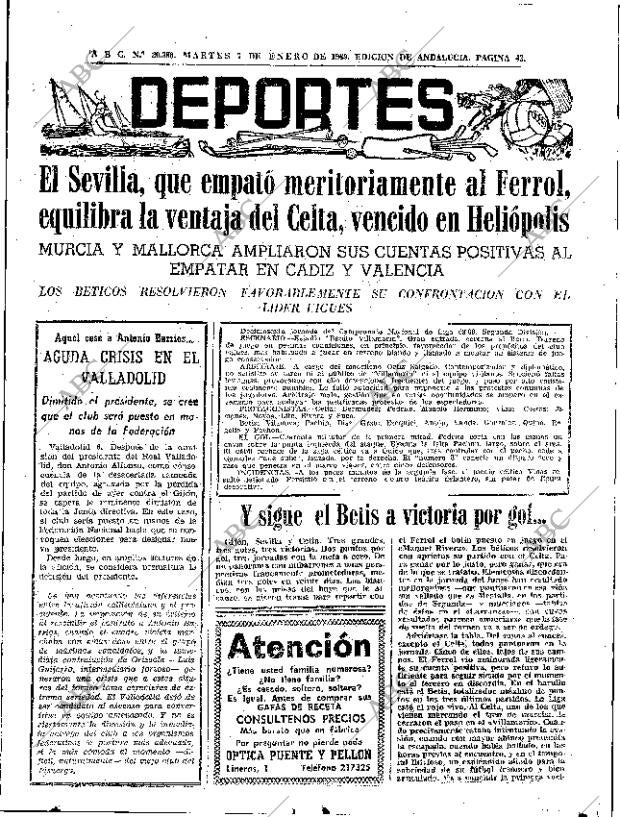 ABC SEVILLA 07-01-1969 página 43