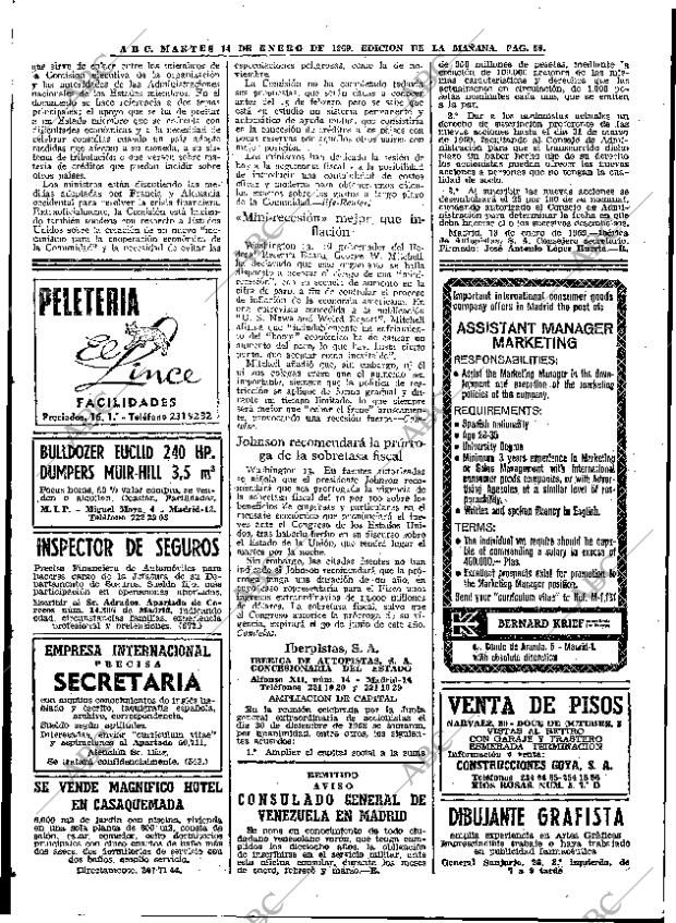 ABC MADRID 14-01-1969 página 58