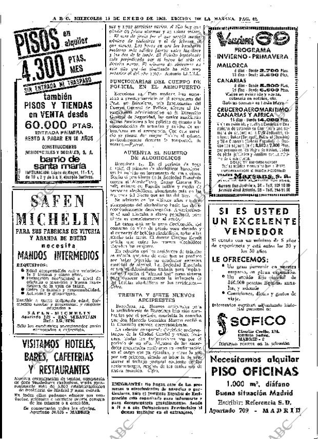 ABC MADRID 15-01-1969 página 42