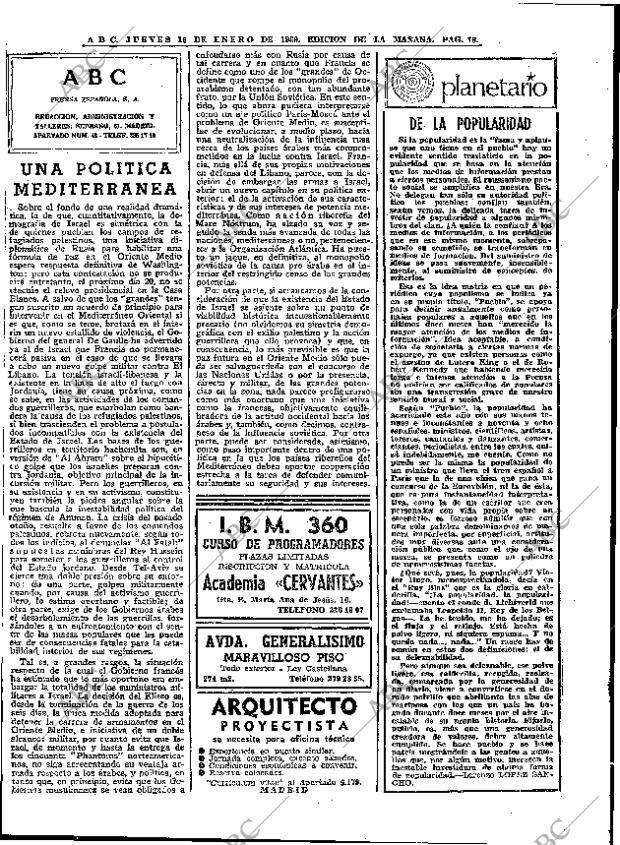 ABC MADRID 16-01-1969 página 16