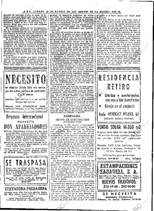 ABC MADRID 16-01-1969 página 42