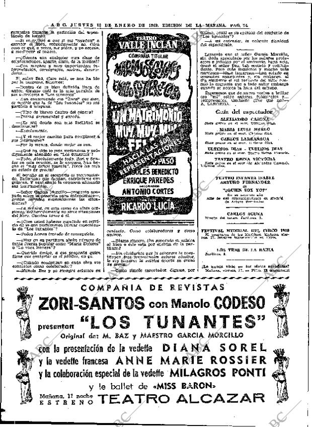 ABC MADRID 16-01-1969 página 74