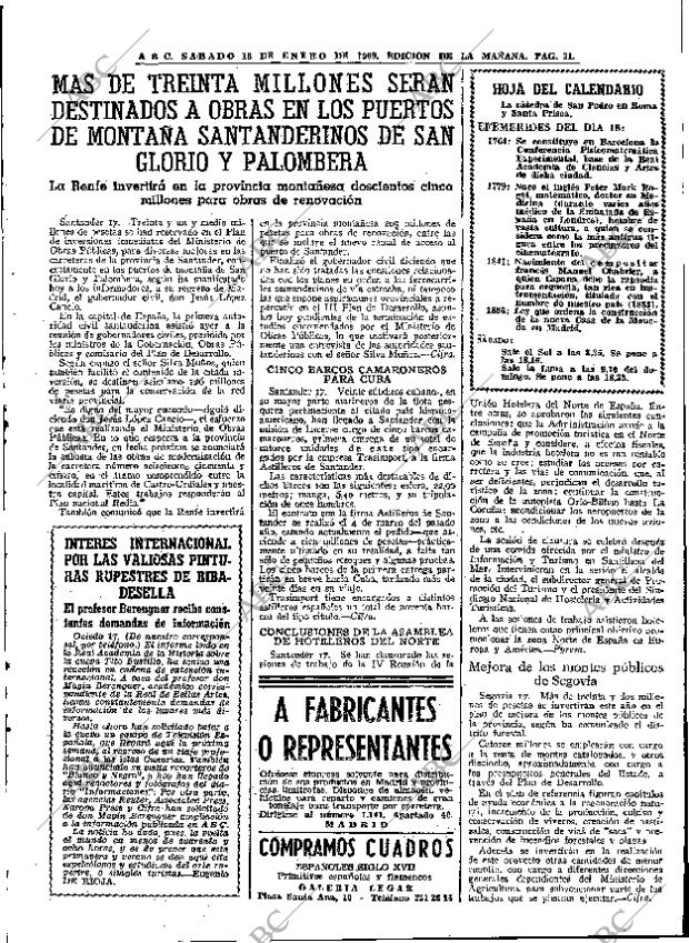 ABC MADRID 18-01-1969 página 29