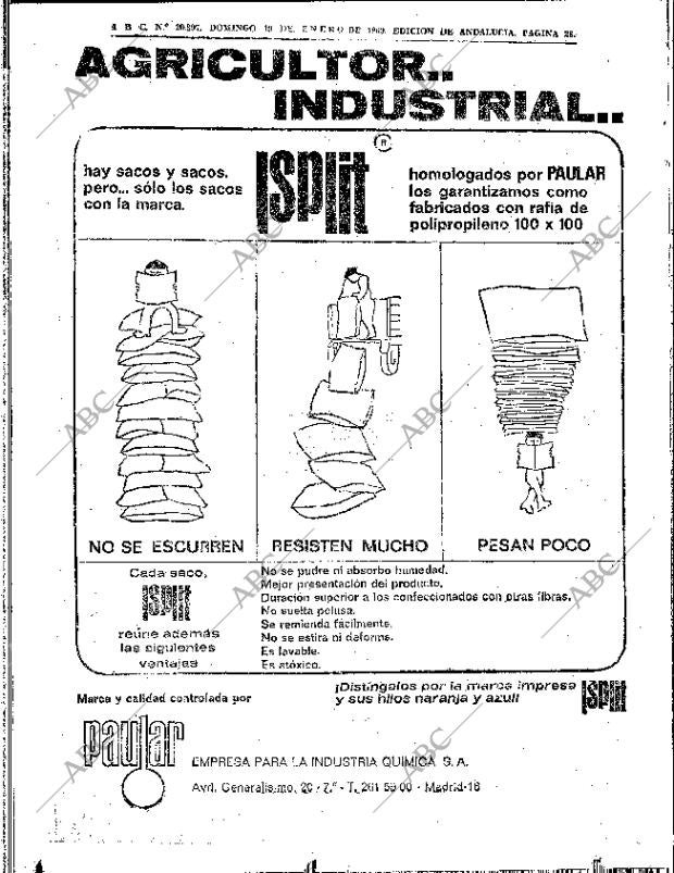 ABC SEVILLA 19-01-1969 página 28