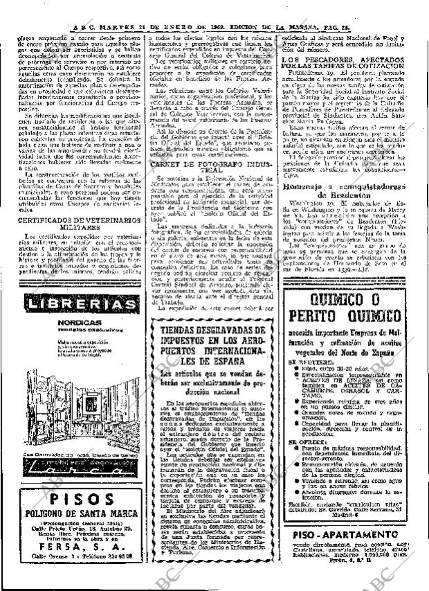 ABC MADRID 21-01-1969 página 24