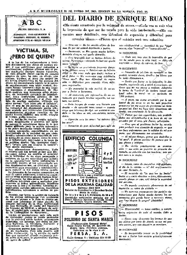 ABC MADRID 22-01-1969 página 16