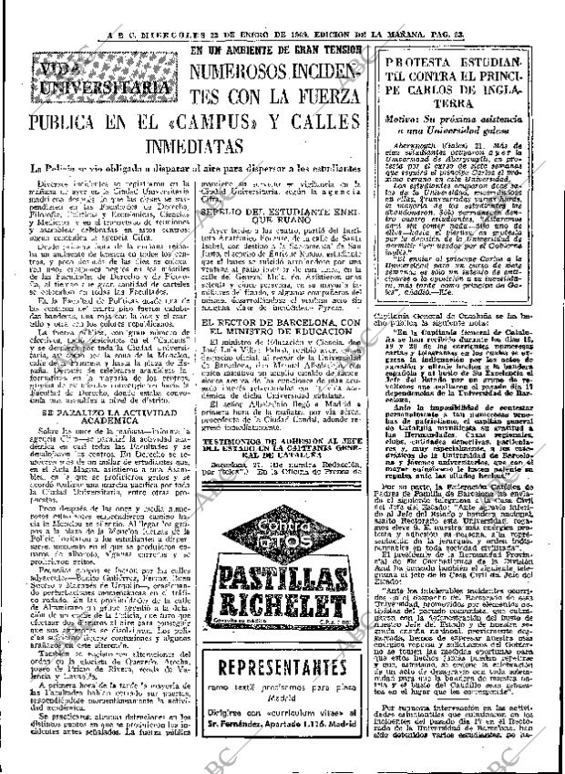ABC MADRID 22-01-1969 página 23