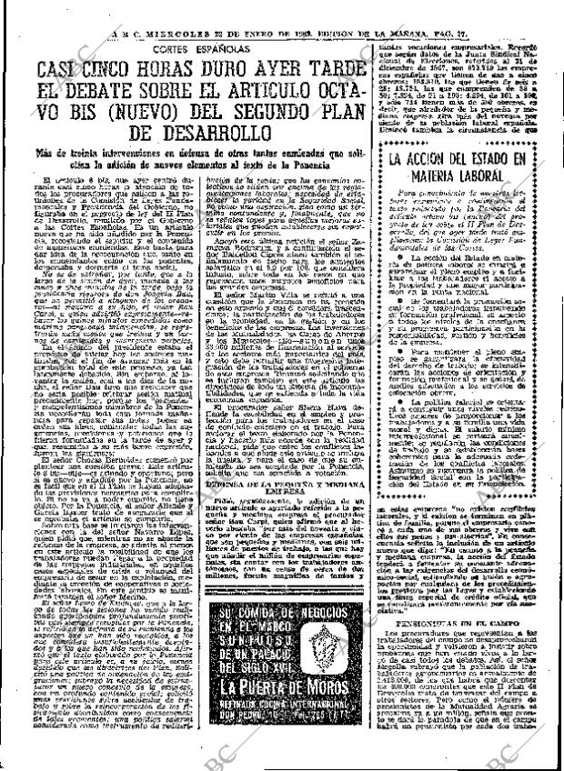 ABC MADRID 22-01-1969 página 27
