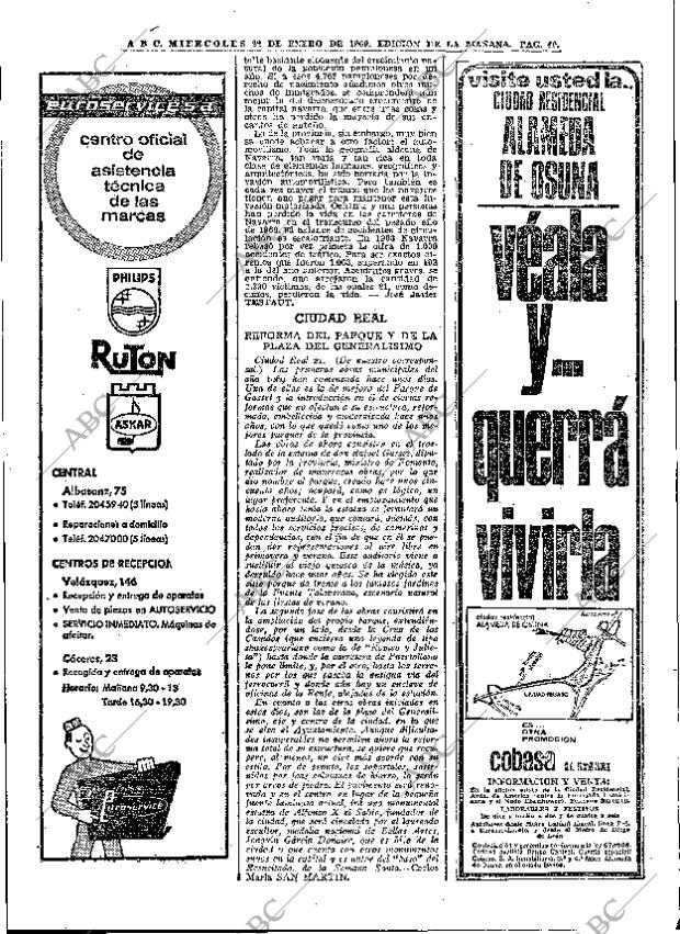 ABC MADRID 22-01-1969 página 40