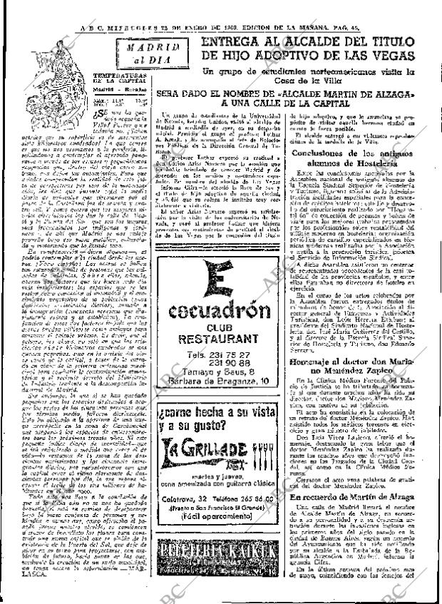 ABC MADRID 22-01-1969 página 45