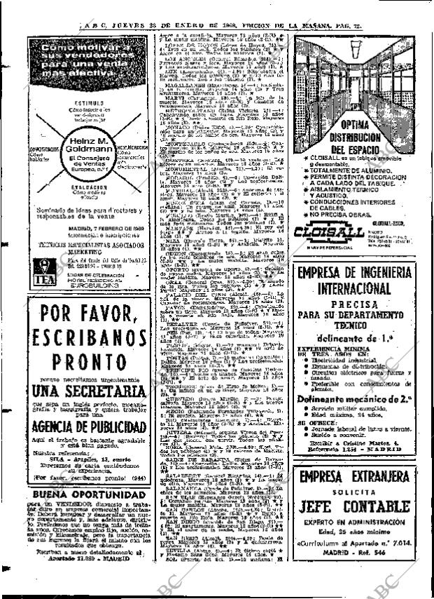 ABC MADRID 23-01-1969 página 72