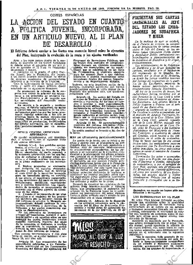 ABC MADRID 24-01-1969 página 23