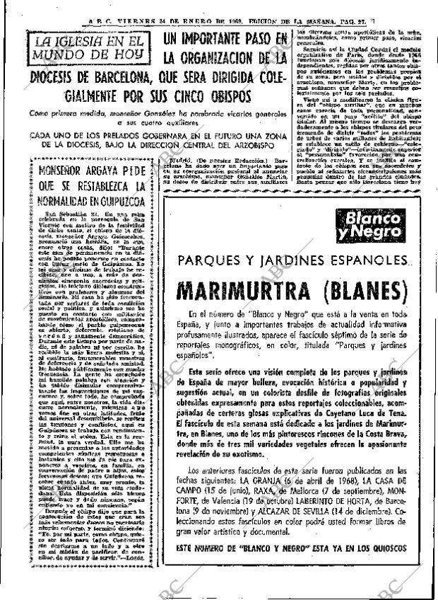 ABC MADRID 24-01-1969 página 27