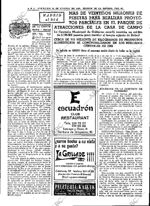 ABC MADRID 24-01-1969 página 41