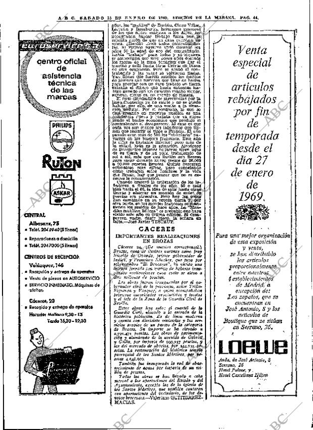 ABC MADRID 25-01-1969 página 44