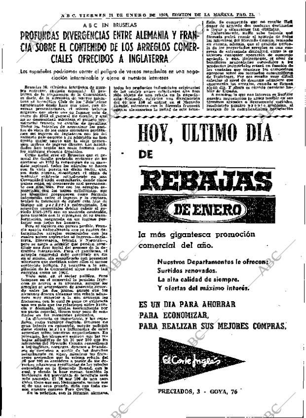 ABC MADRID 31-01-1969 página 23