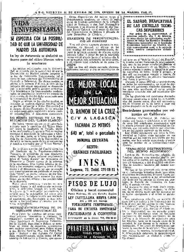 ABC MADRID 31-01-1969 página 27