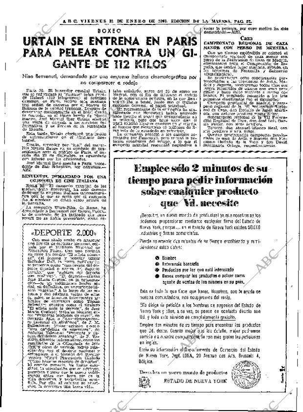 ABC MADRID 31-01-1969 página 57