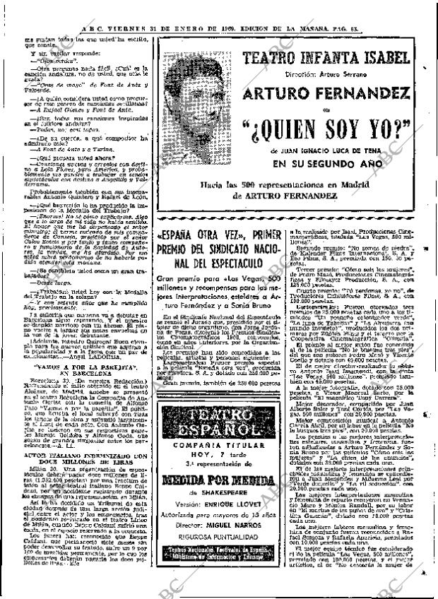 ABC MADRID 31-01-1969 página 63