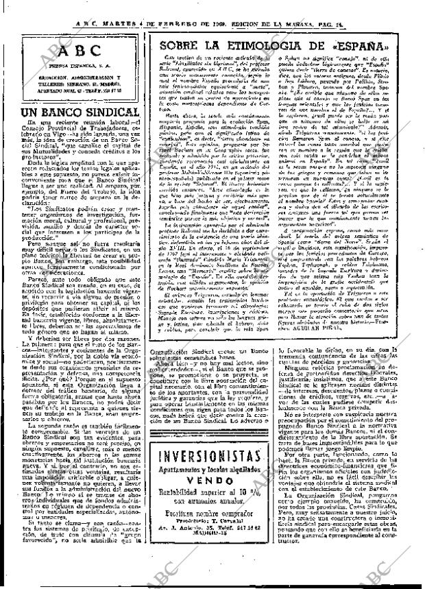 ABC MADRID 04-02-1969 página 14