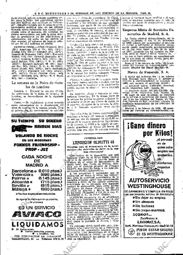 ABC MADRID 05-02-1969 página 62