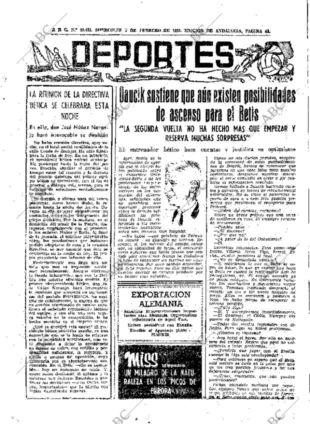 ABC SEVILLA 05-02-1969 página 43