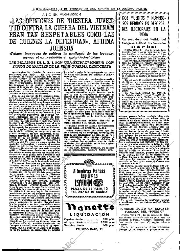 ABC MADRID 11-02-1969 página 21