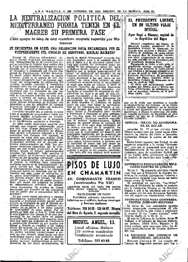 ABC MADRID 11-02-1969 página 25