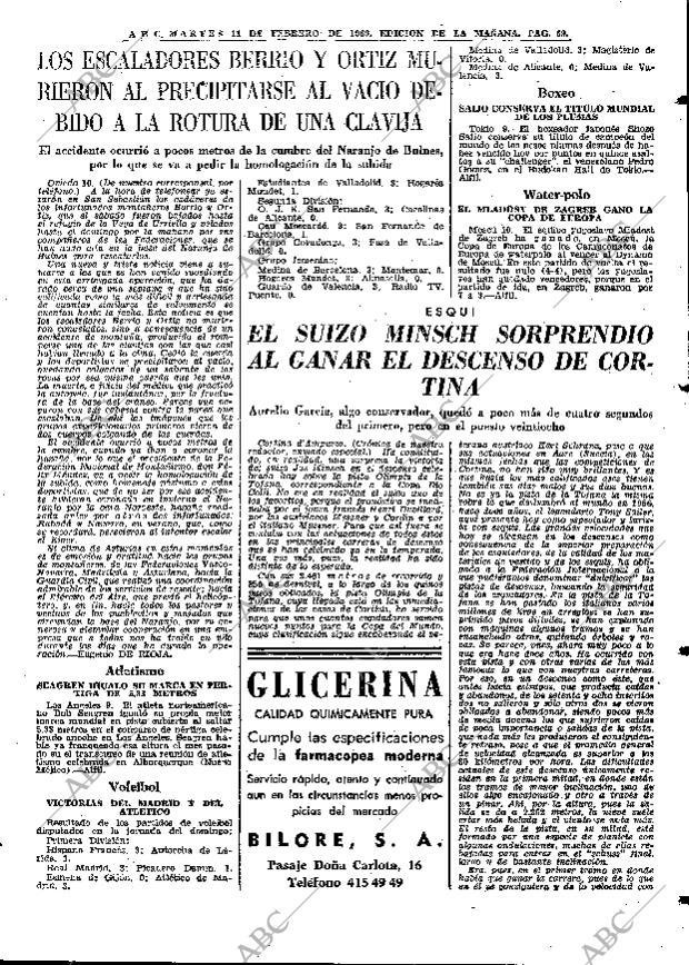 ABC MADRID 11-02-1969 página 69