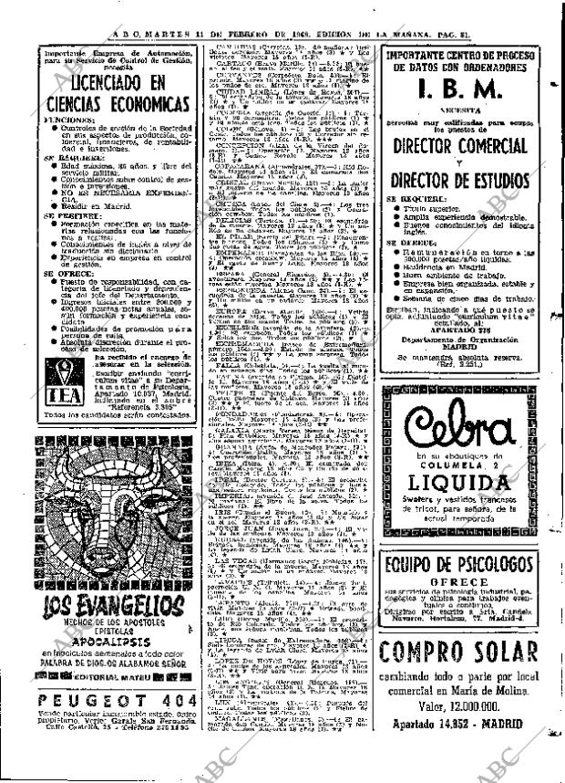 ABC MADRID 11-02-1969 página 81