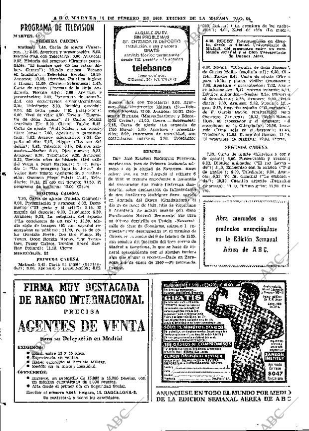 ABC MADRID 11-02-1969 página 84