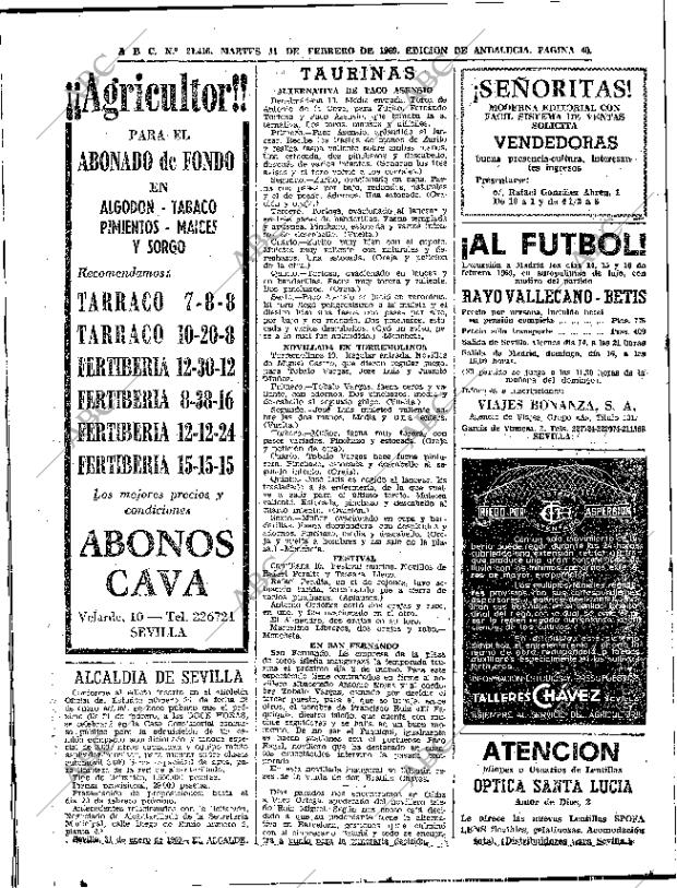 ABC SEVILLA 11-02-1969 página 40